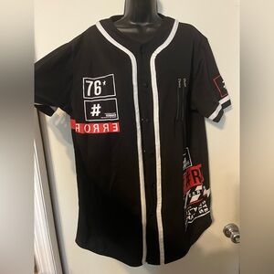 Black Graphic Baseball Jersey Bleecker & Mercer Sz XL